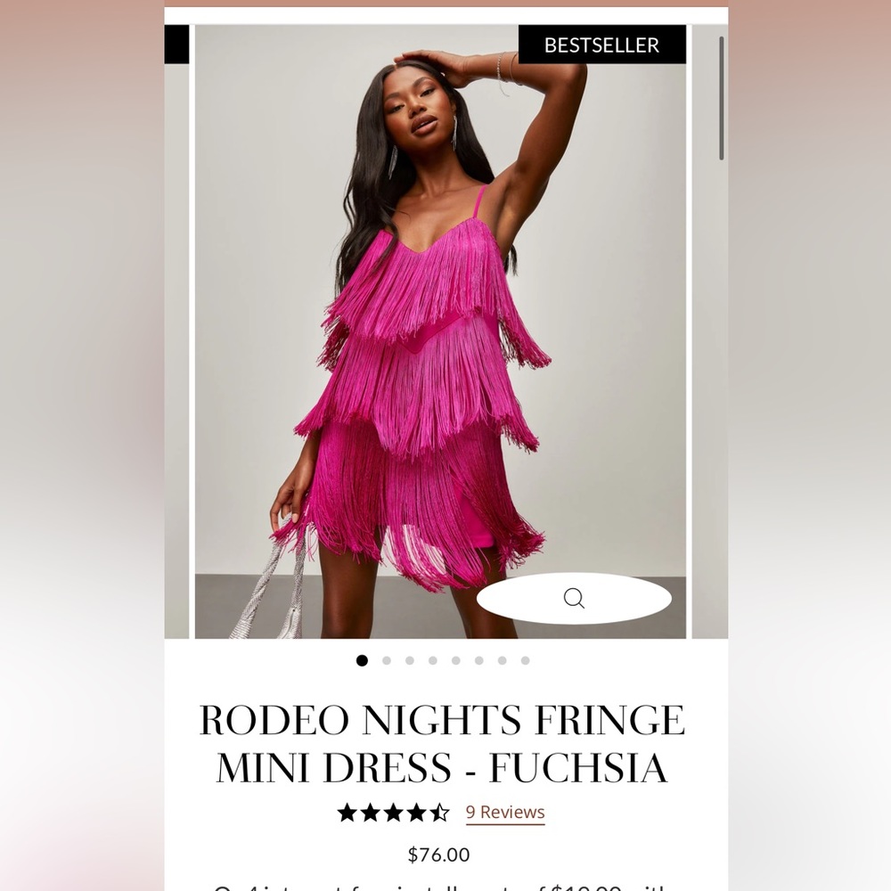 VICI RODEO NIGHTS FRINGE MINI DRESS - FUCHSIA